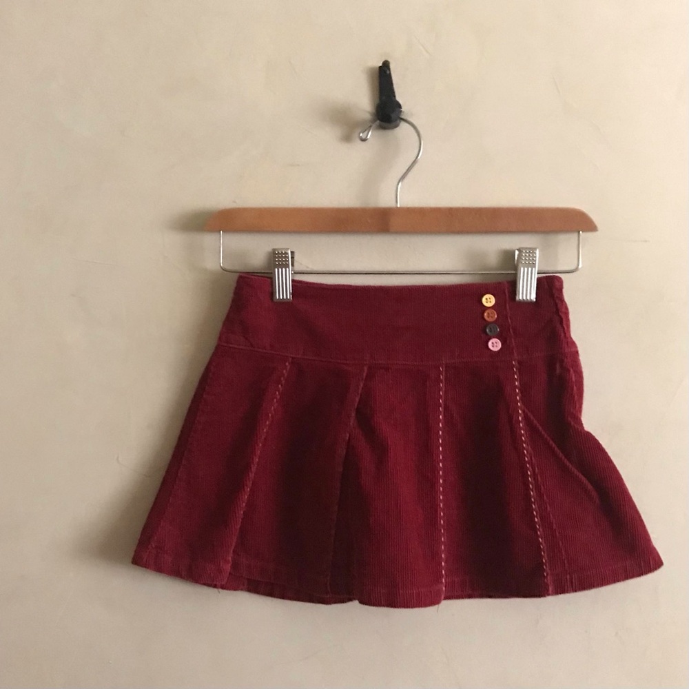 Gymboree Red Corduroy Skirt with Cute Button Detail